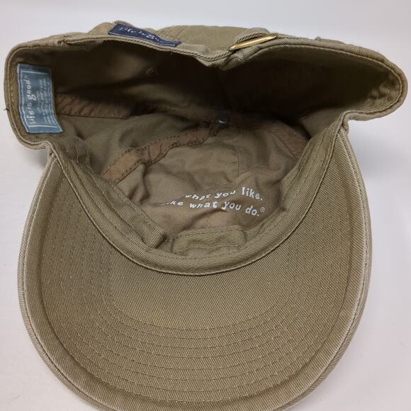 Tulip Grow Slideback Hat Solid Brown One Size Embroidered Life Is Good - Picture 7 of 9